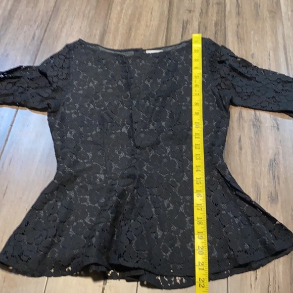 5 for $25 Julienne W Weston Black Lace Overlay peplum top 3/4 sleeve‎ - Picture 8 of 9